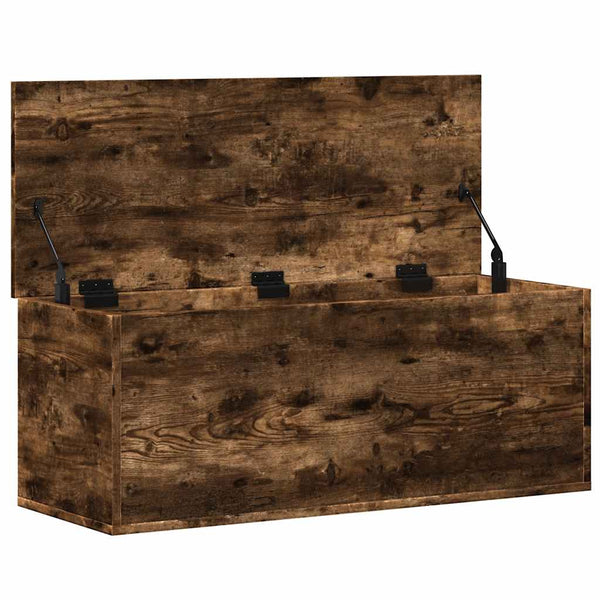 vidaXL Coffre chêne fumé 90x35x35 cm Bois d'ingénierie