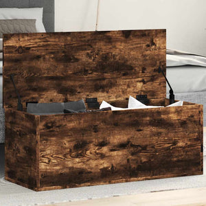 vidaXL Coffre chêne fumé 90x35x35 cm Bois d'ingénierie