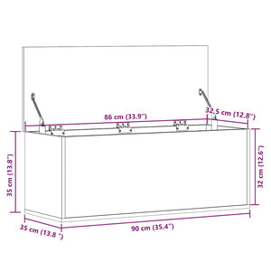 Truhe Grau Sonoma 90x35x35 cm