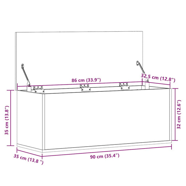 Truhe Braun Eichenoptik 90 cm