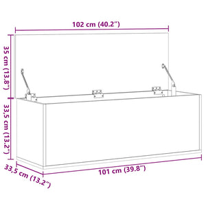 Truhe Sonoma-Eiche 102x35x35 cm