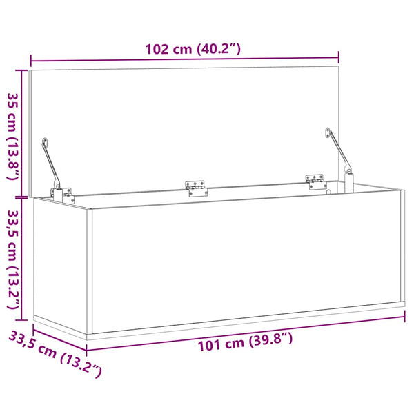 Truhe Grau Sonoma 102 cm