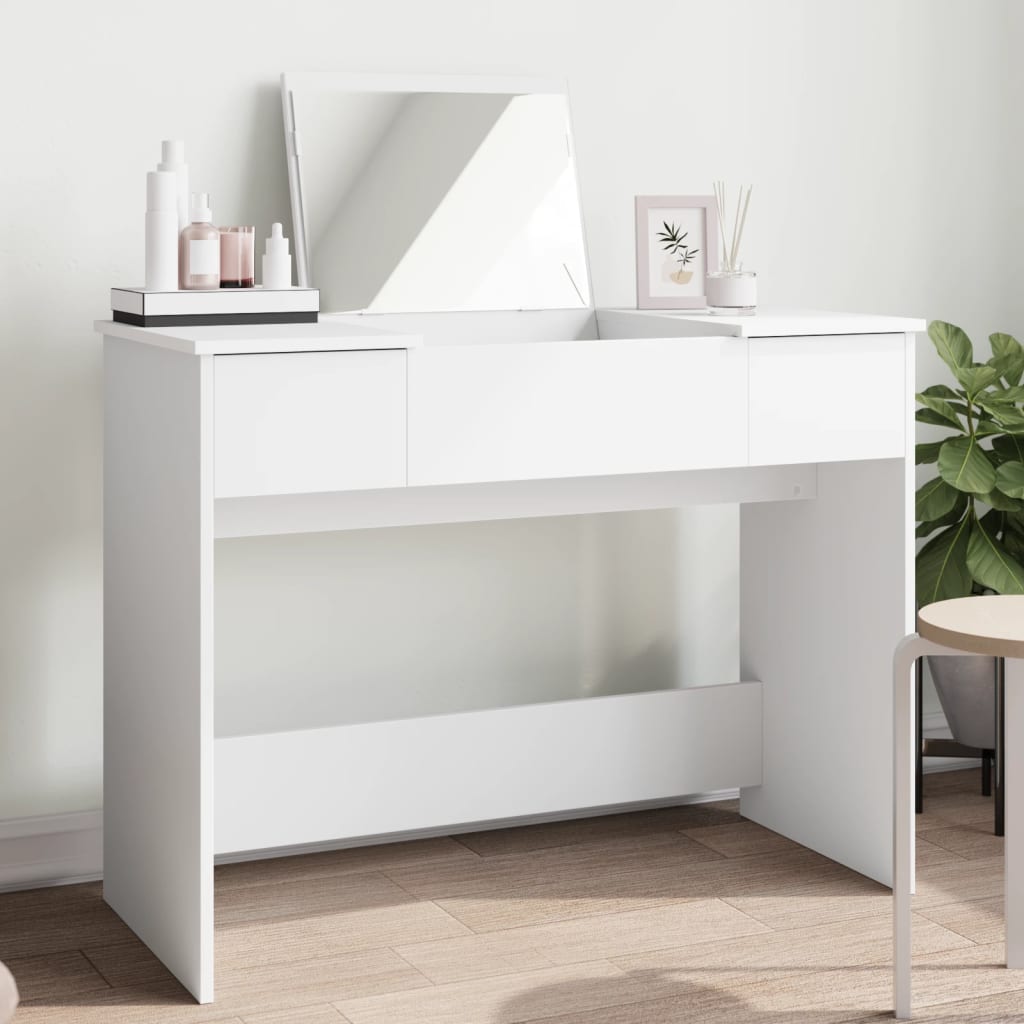 Schminktisch mit Spiegel, Weiß, 100 cm