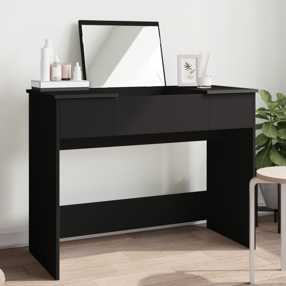 Schminktisch mit Spiegel Schwarz 100cm
