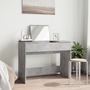 Schminktisch mit Spiegel Betongrau 100x45 cm
