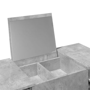 Schminktisch mit Spiegel Betongrau 100x45 cm