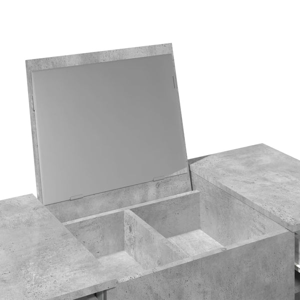 Schminktisch mit Spiegel Betongrau 100x45 cm