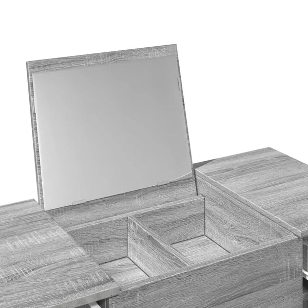 Schminktisch Grau Sonoma mit Spiegel 100cm