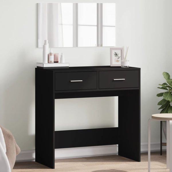 Schminktisch mit Spiegel, Schwarz, 80 cm