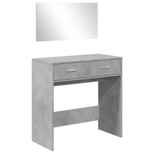 Schminktisch mit Spiegel, Betongrau, 80 cm