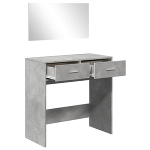 Schminktisch mit Spiegel, Betongrau, 80 cm