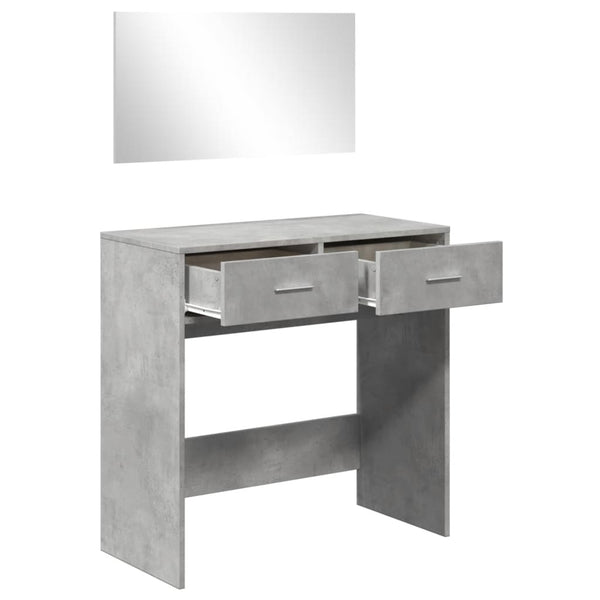 Schminktisch mit Spiegel, Betongrau, 80 cm
