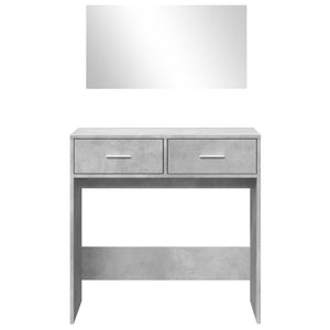 Schminktisch mit Spiegel, Betongrau, 80 cm