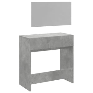 Schminktisch mit Spiegel, Betongrau, 80 cm