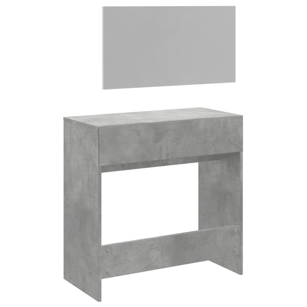 Schminktisch mit Spiegel, Betongrau, 80 cm