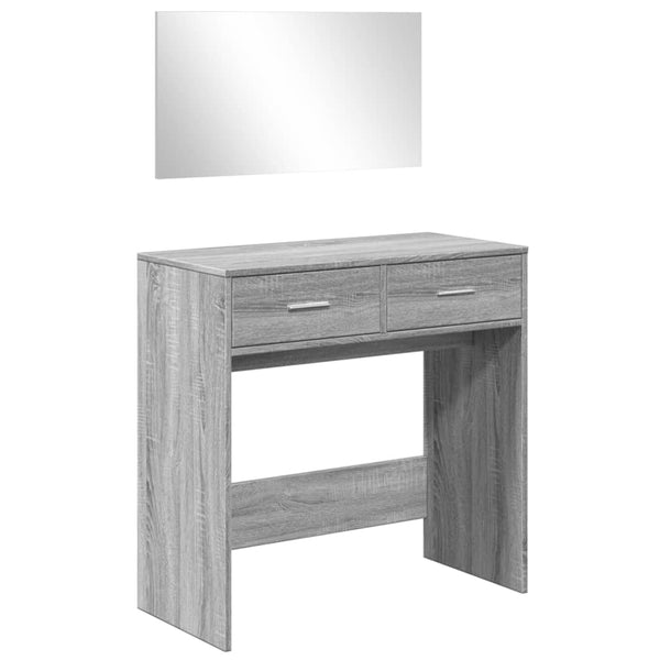 Schminktisch mit Spiegel Grau 80x39x80 cm