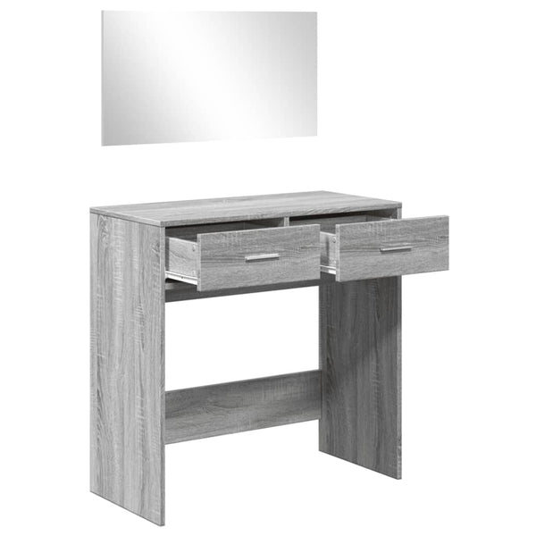 Schminktisch mit Spiegel Grau 80x39x80 cm