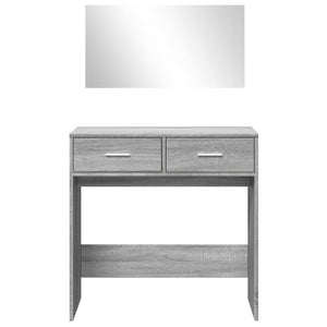 Schminktisch mit Spiegel Grau 80x39x80 cm