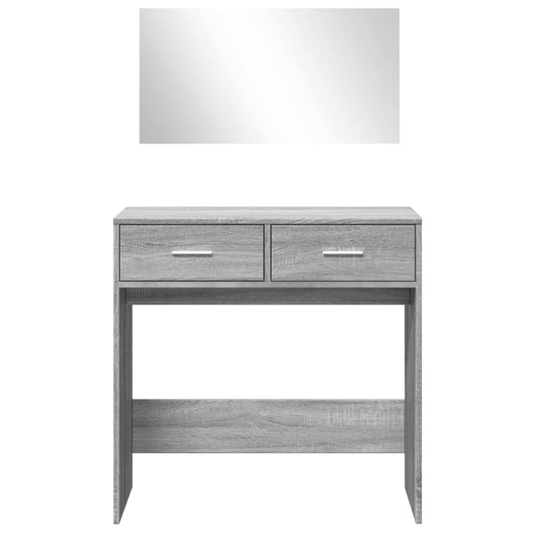 Schminktisch mit Spiegel Grau 80x39x80 cm