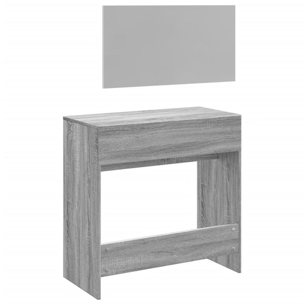 Schminktisch mit Spiegel Grau 80x39x80 cm