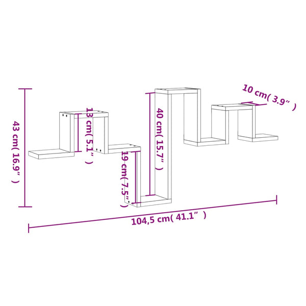 Wandregal Betongrau 104,5 cm