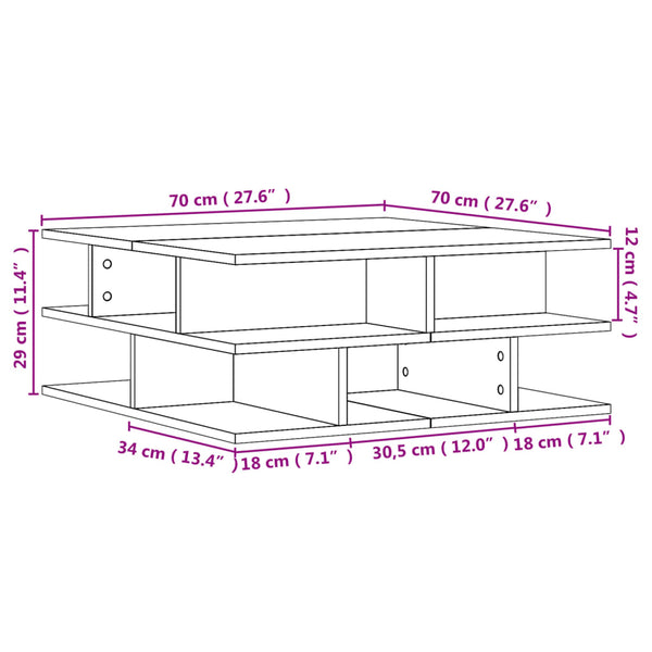 Grauer Couchtisch Sonoma 70x70 cm