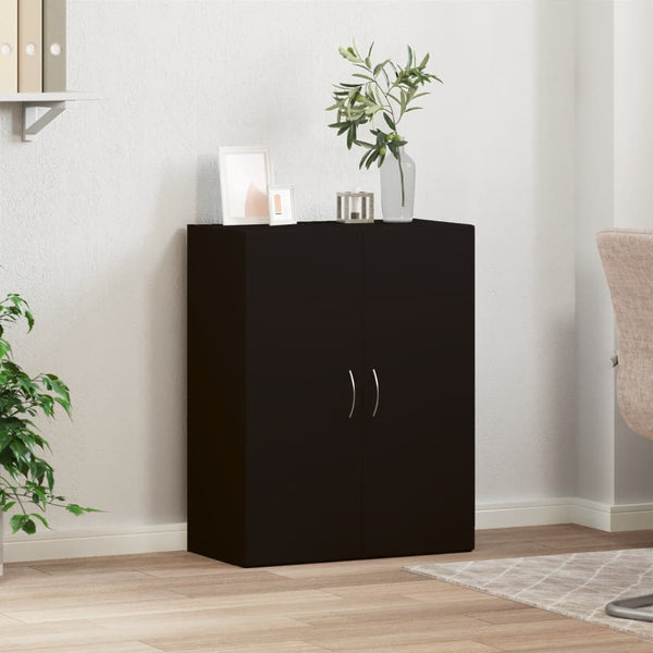 Aktenschrank Schwarz Holzwerkstoff 60x32x77,5 cm