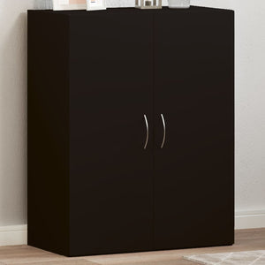 Aktenschrank Schwarz Holzwerkstoff 60x32x77,5 cm