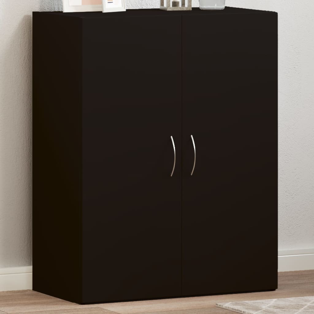 Aktenschrank Schwarz Holzwerkstoff 60x32x77,5 cm