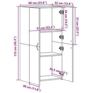 Aktenschrank Betongrau 60x115 cm