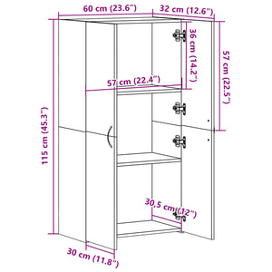 Aktenschrank Grau Sonoma 60x115 cm