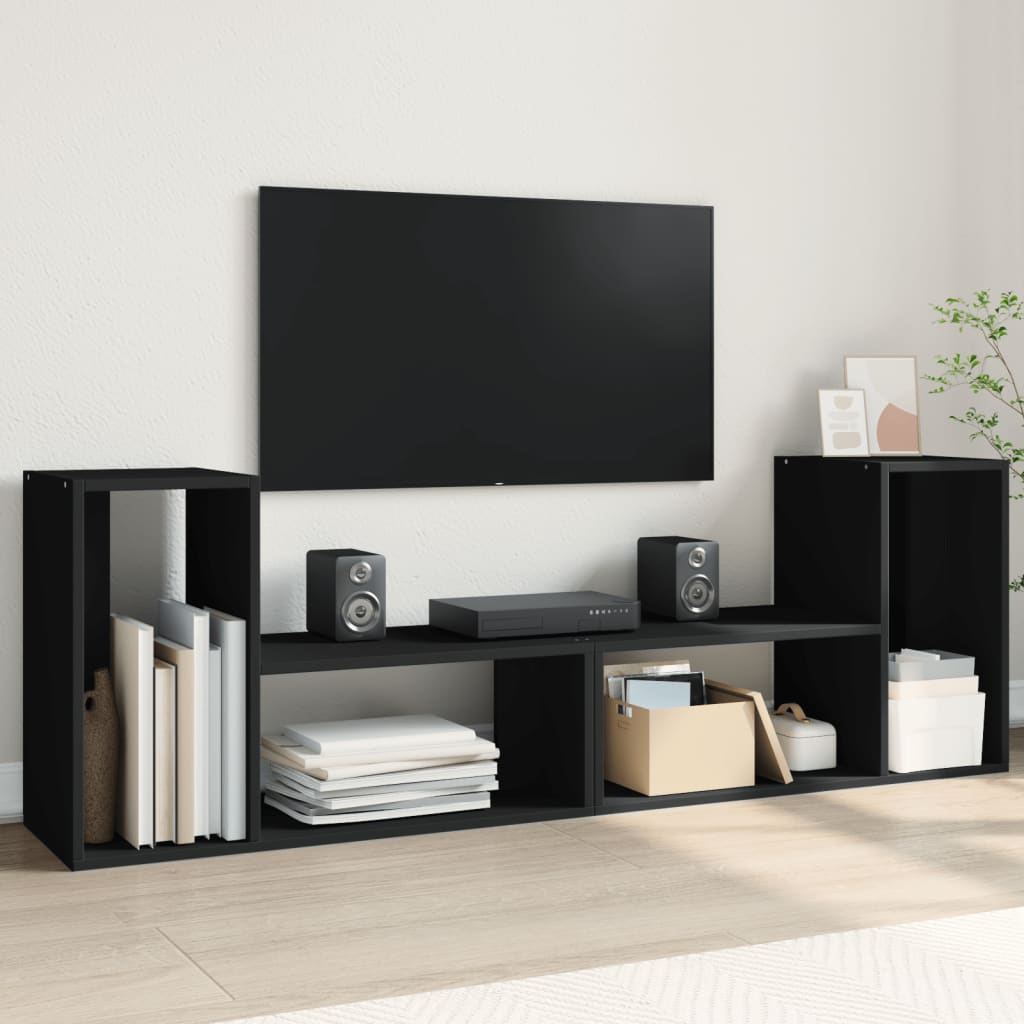 TV-Schränke Schwarz 75x30x50cm, 2er Set
