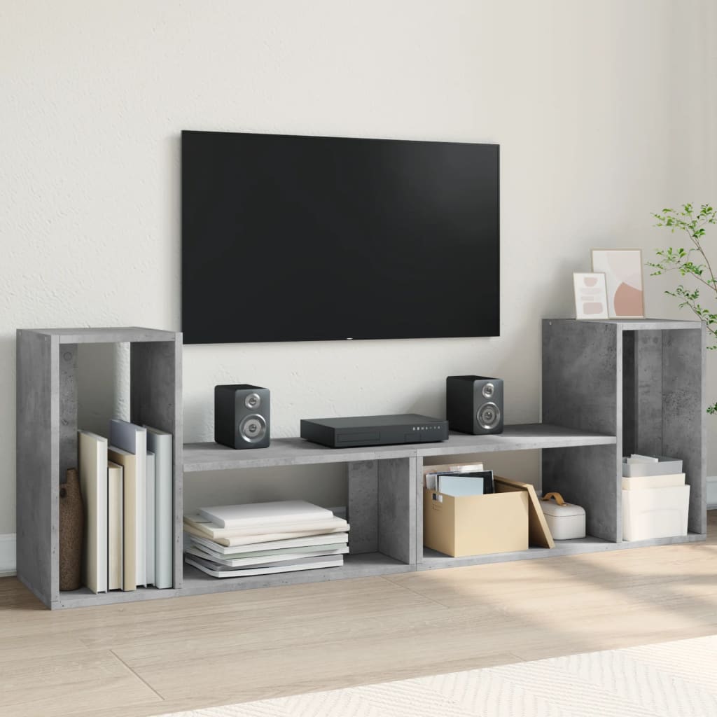 TV-Schränke, Betongrau, 75 cm, 2er-Set