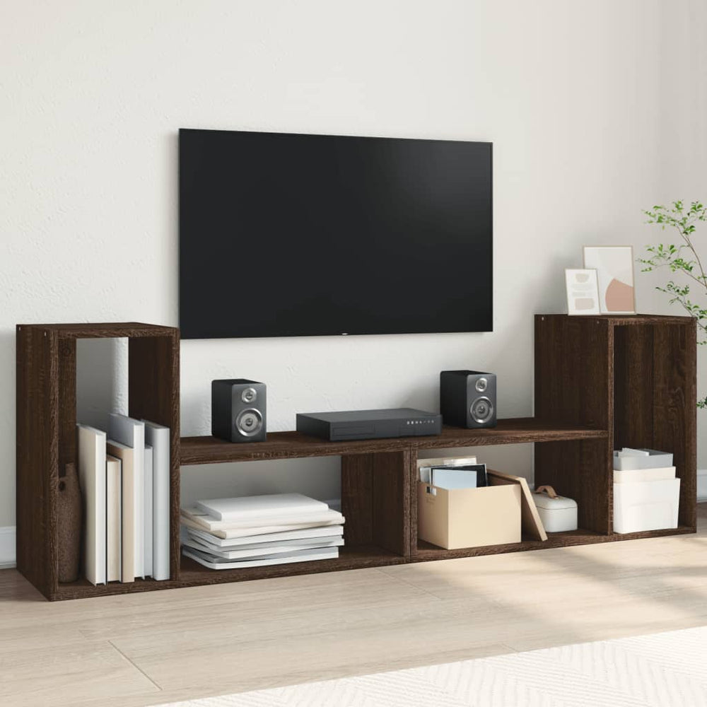Meubles TV vidaXL 2 pcs marron aspect chêne 75x30x50 cm Aggloméré