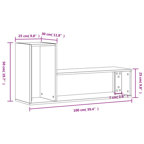 TV-Schränke Schwarz Holz 100x30x50 cm, 2er-Set