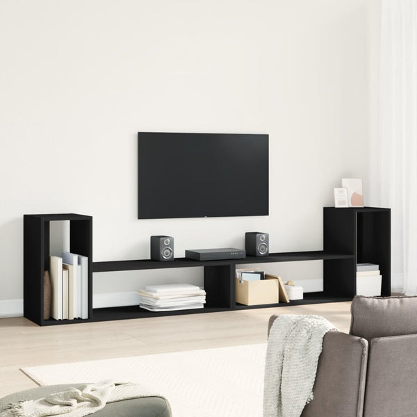 TV-Schränke Schwarz Holz 100x30x50 cm, 2er-Set