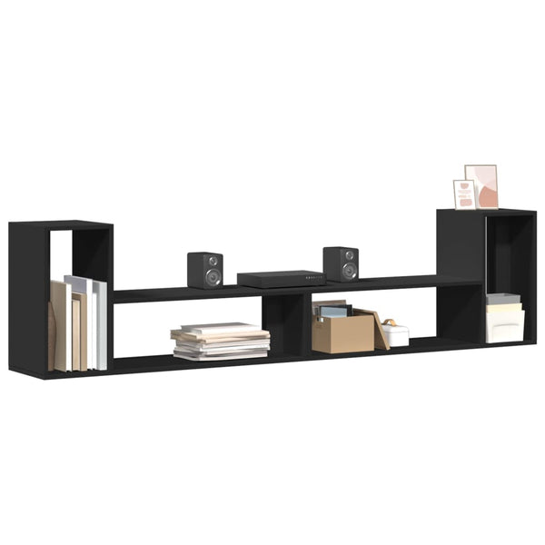 TV-Schränke Schwarz Holz 100x30x50 cm, 2er-Set
