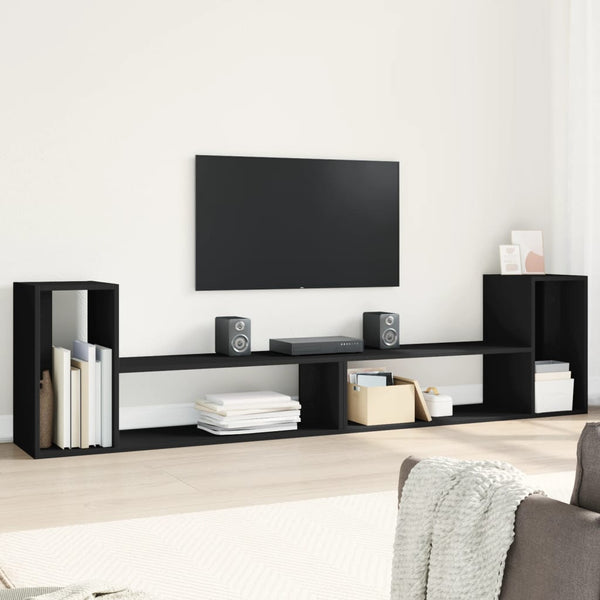 TV-Schränke Schwarz Holz 100x30x50 cm, 2er-Set
