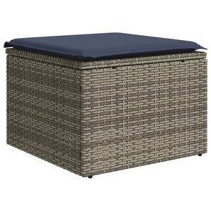 Gartensofa Set 16-teilig Grau Polyrattan mit Kissen