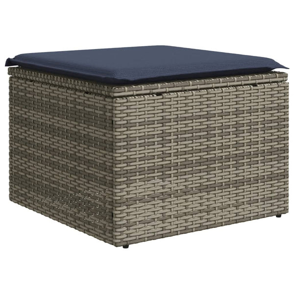 Gartensofa Set 16-teilig Grau Polyrattan mit Kissen