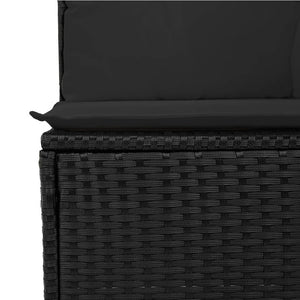 vidaXL Salon de jardin 14 pcs avec coussins Noir Résine tressée