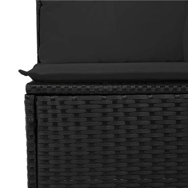 vidaXL Salon de jardin 14 pcs avec coussins Noir Résine tressée