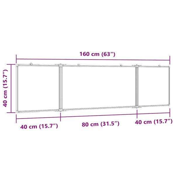 Magnetisches Klapp Whiteboard 160x40 cm