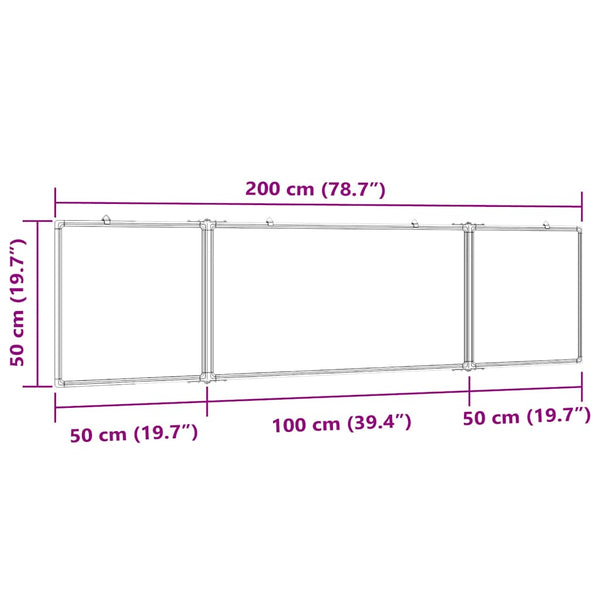 Magnetisches Klapp Whiteboard 200x50 cm