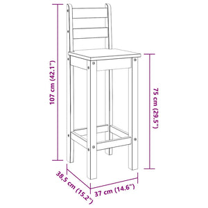Barstühle 2er Set Kiefer Massivholz