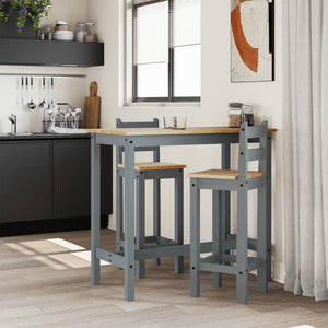 Barstühle 2er Set Grau Kiefer Massivholz