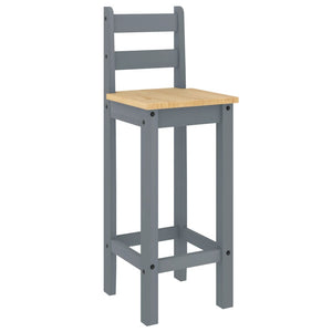 Barstühle 2er Set Grau Kiefer Massivholz
