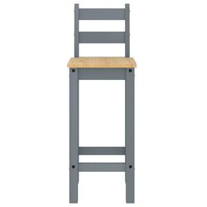 Barstühle 2er Set Grau Kiefer Massivholz
