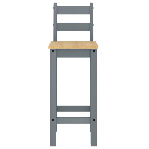 Barstühle 2er Set Grau Kiefer Massivholz