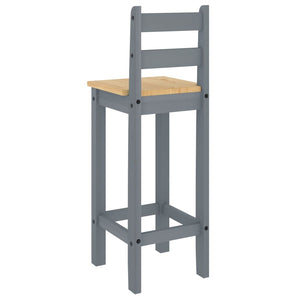 Barstühle 2er Set Grau Kiefer Massivholz